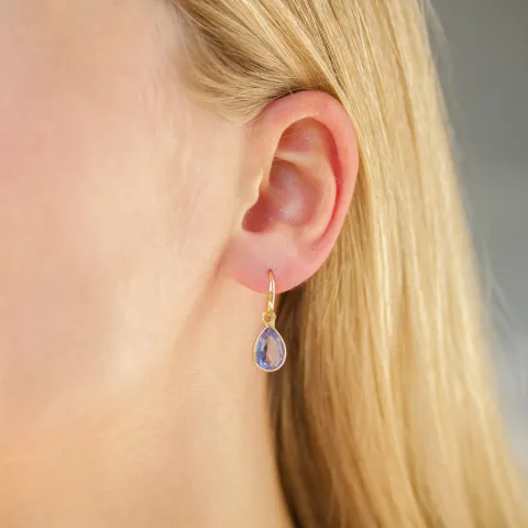 violettem Bergkristall Ohrringe in vergoldetem Silber - Loom Stones