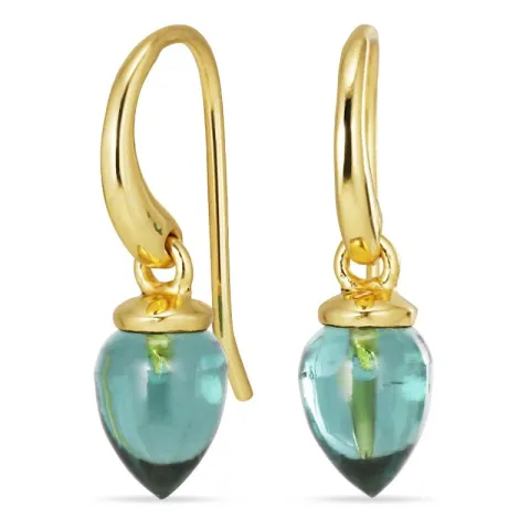Aqua Bergkristall Ohrringe in vergoldetem Silber - Loom Stones
