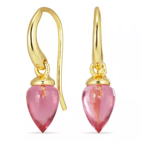 pink Turmalin Ohrringe in vergoldetem Silber