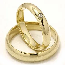 Trauringe in 9 Karat Gold 0,05 ct