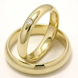 Trauringe in 9 Karat Gold 0,05 ct