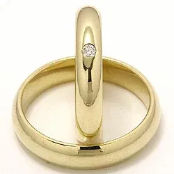 Trauringe in 9 Karat Gold 0,05 ct