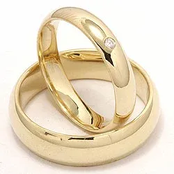 Trauringe in 9 Karat Gold 0,02 ct