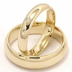 Trauringe in 9 Karat Gold 0,02 ct