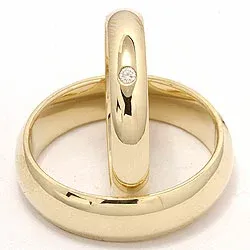 Trauringe in 9 Karat Gold 0,02 ct