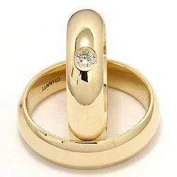 Trauringe in 9 Karat Gold 0,10 ct