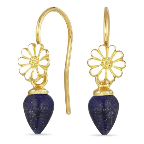 Marguerite Lapis Lazuli Ohrhaken in vergoldetem Silber