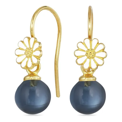 Marguerite dunkelblauem Bergkristall Ohrhaken in vergoldetem Silber