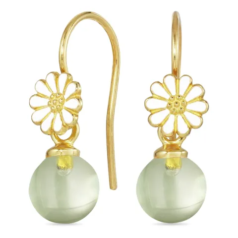 Marguerite hellgrünem Bergkristall Ohrhaken in vergoldetem Silber