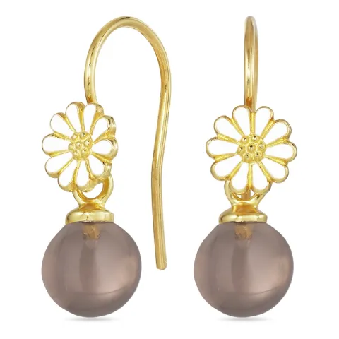 Marguerite Rauchquarz Ohrhaken in vergoldetem Silber