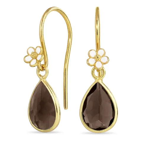 Marguerite rauchfarbenem Bergkristall Ohrhaken in vergoldetem Silber