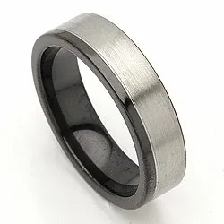 Trauring in schwarz Stahl und Stahl