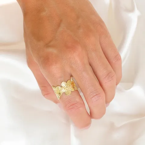 Blumen Ring aus vergoldetes Messing