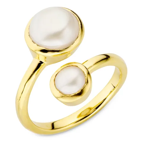 Perle Ring aus vergoldetes Messing - Eliné