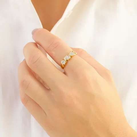 Zirkon Ring aus vergoldetes Messing - Eliné