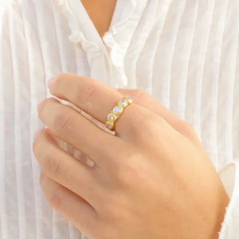 Zirkon Ring aus vergoldetes Messing - Eliné