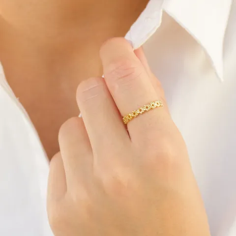 Blumen Ring aus vergoldetes Messing - Eliné