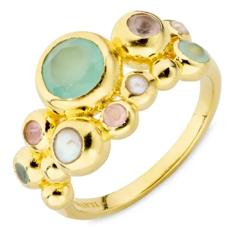 mehrfarbigem Ring aus vergoldetes Messing - Bubbly Twist