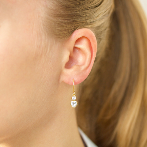 Herz Ohrringe in vergoldetes Messing - Eliné