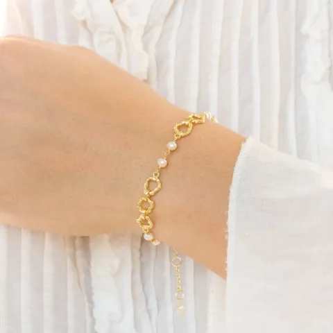 Perle Armband aus vergoldetes Messing - Eliné