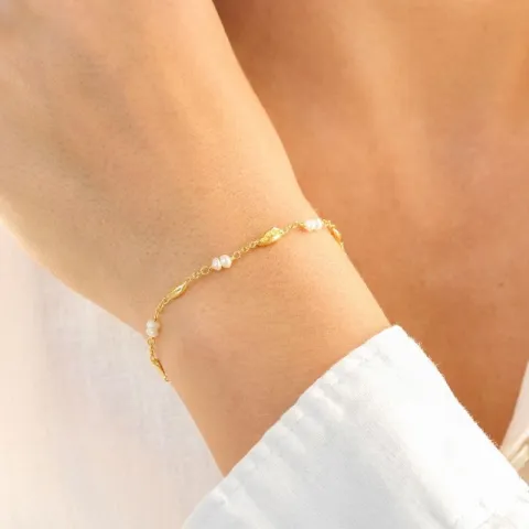 Perle Armband aus vergoldetes Messing - Eliné