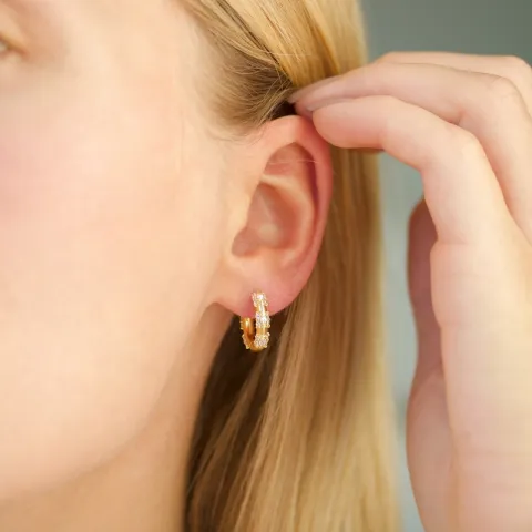 Zirkon Kreole in vergoldetes Messing - Eliné