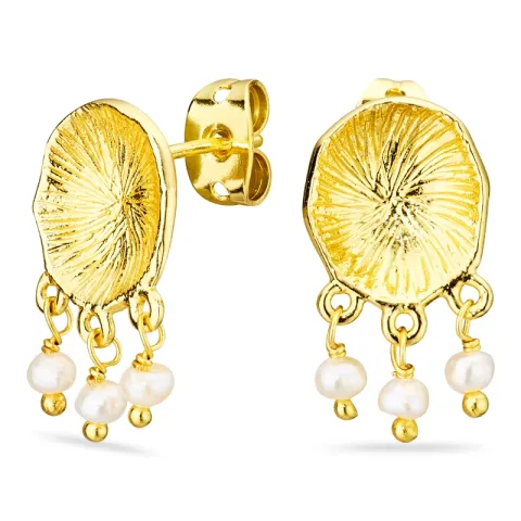 Perle Ohrringe in vergoldetes Messing - Eliné