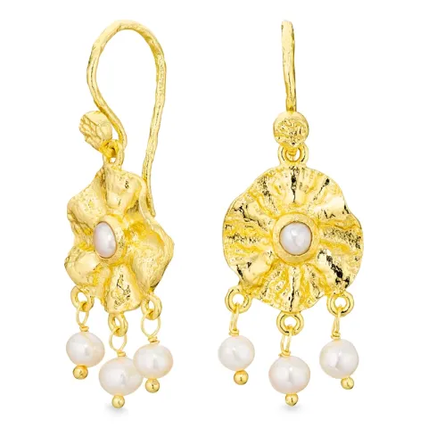 Perle Ohrringe in vergoldetes Messing - Eliné