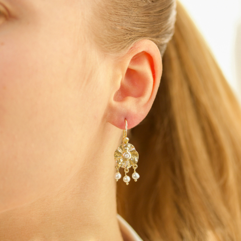 Perle Ohrringe in vergoldetes Messing - Eliné