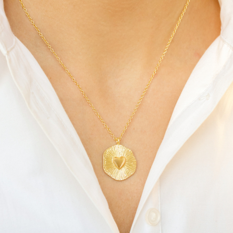 Herz Halskette aus vergoldetes Messing - Eliné