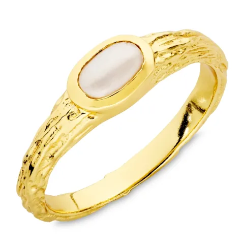 Perle Ring aus vergoldetes Messing - Eliné