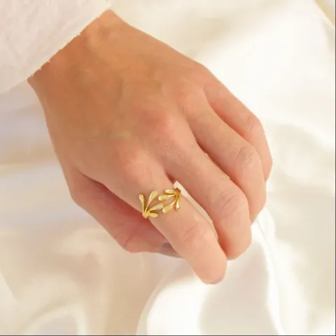 Blatt Ring aus vergoldetes Messing - Eliné
