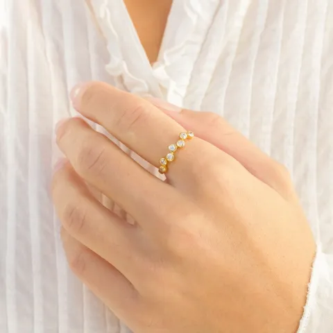 Zirkon Ring aus vergoldetes Messing - Bubbly Sparkle