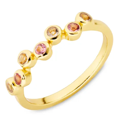 pink Bergkristall Ring aus vergoldetes Messing - Bubbly Twist