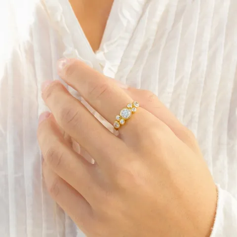 Zirkon Ring aus vergoldetes Messing - Bubbly Sparkle