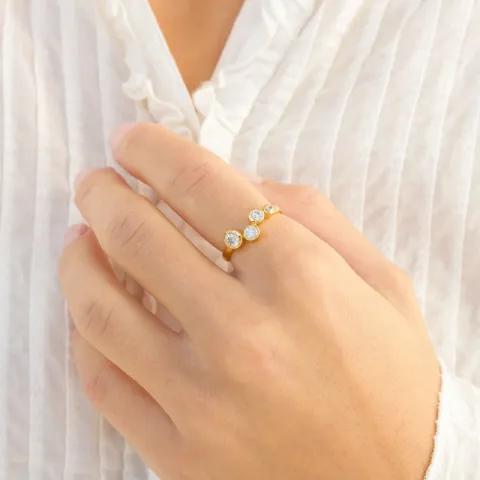 Zirkon Ring aus vergoldetes Messing - Bubbly Sparkle