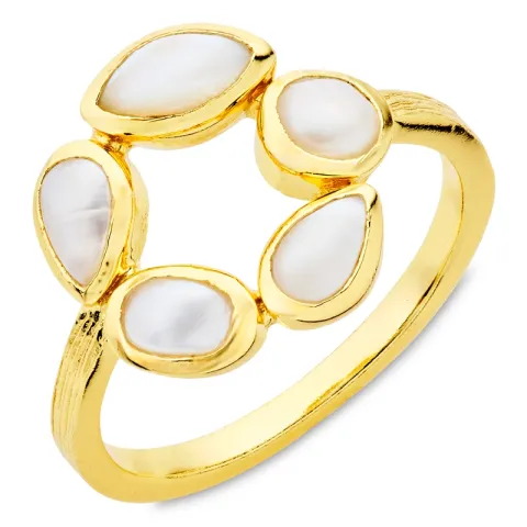 Perle Ring aus vergoldetes Messing - Eliné