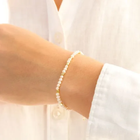 Perle Armband aus vergoldetes Messing - Eliné