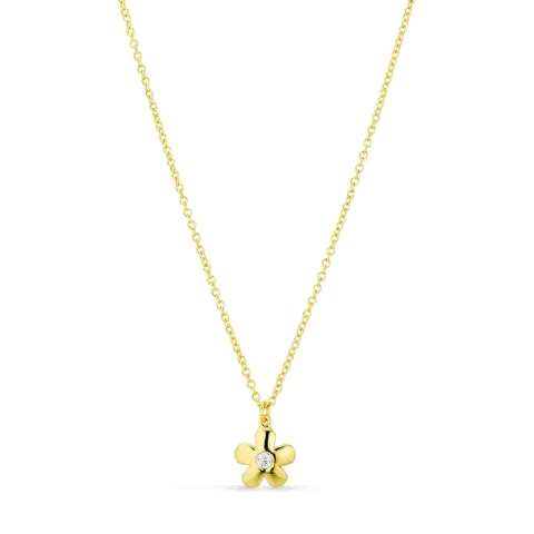 Blumen Halskette aus vergoldetes Messing - Eliné