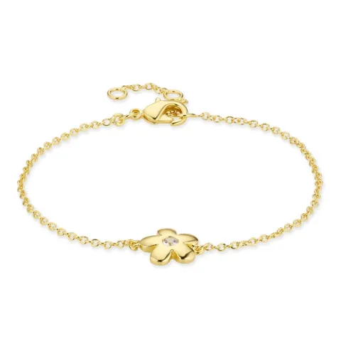 Blumen Zirkon Armband aus vergoldetes Messing - Eliné