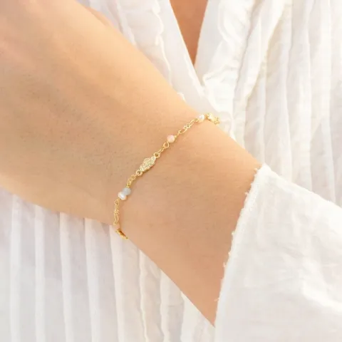 mehrfarbigem Armband aus vergoldetes Messing - Eliné