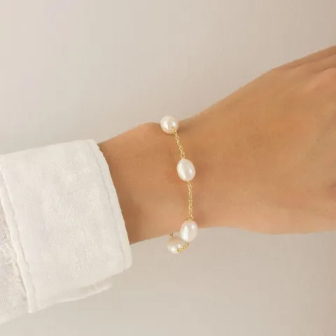Perle Armband aus vergoldetes Messing - Eliné
