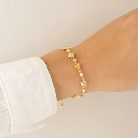 Perle Armband aus vergoldetes Messing - Eliné