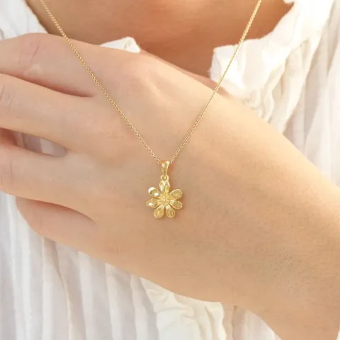 Blumen Anhänger aus vergoldetes Messing - Eliné