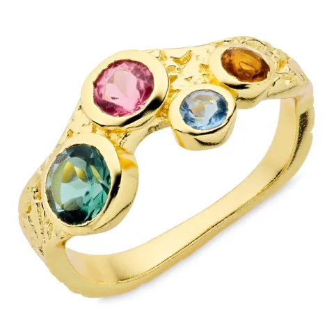 mehrfarbigem Ring aus vergoldetes Messing - Eliné