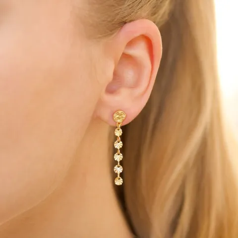 lange Ohrringe in vergoldetes Messing - Eliné