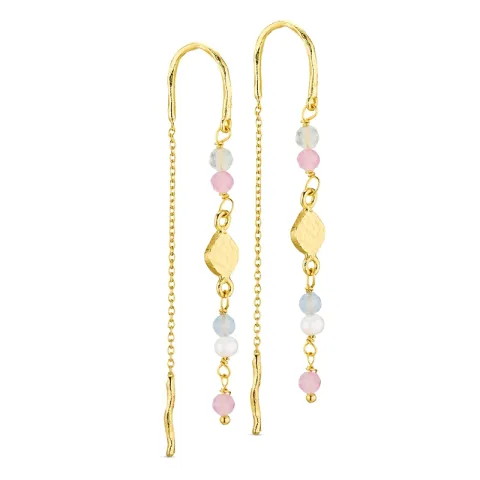 lange ketten ohrringe in vergoldetes Messing - Eliné