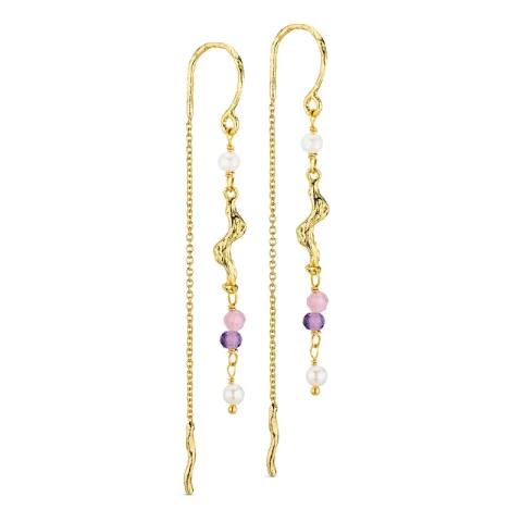 lange ketten ohrringe in vergoldetes Messing - Eliné