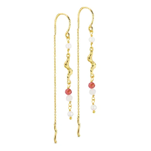 lange ketten ohrringe in vergoldetes Messing - Eliné