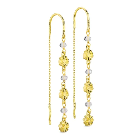 lange klar Quarz ketten ohrringe in vergoldetes Messing - Eliné